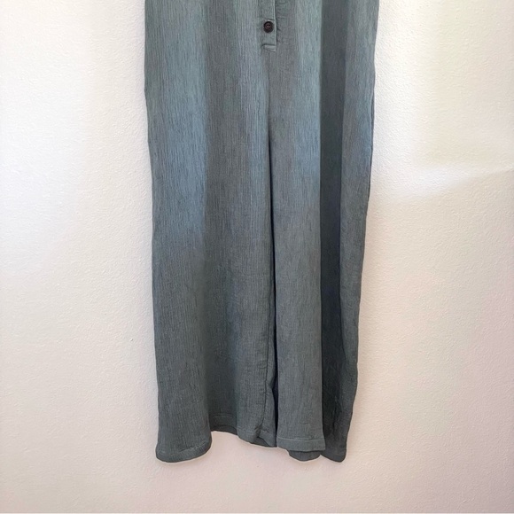 NEW Lacausa Elderflower Jumpsuit Relaxed  Wide Leg Button Front Sage Medium - Picture 8 of 15